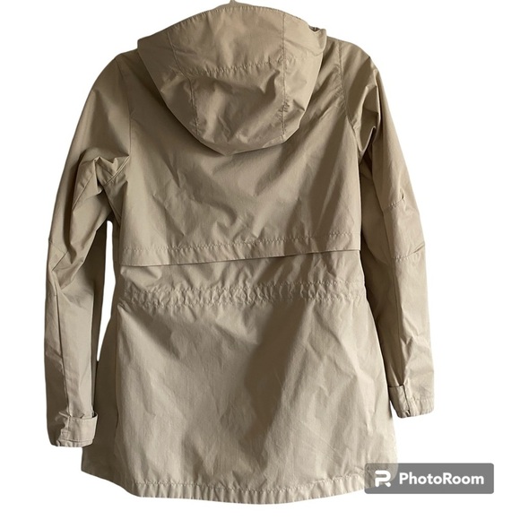 COLUMBIA Beige Long Rain Jacket Size XS - Picture 2 of 14